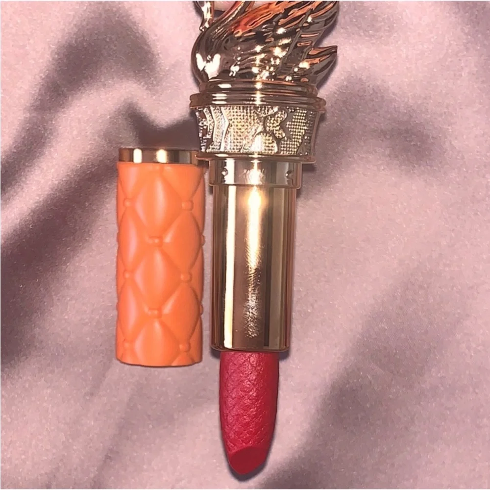 Luxurious Red Lipstick with Gold Case